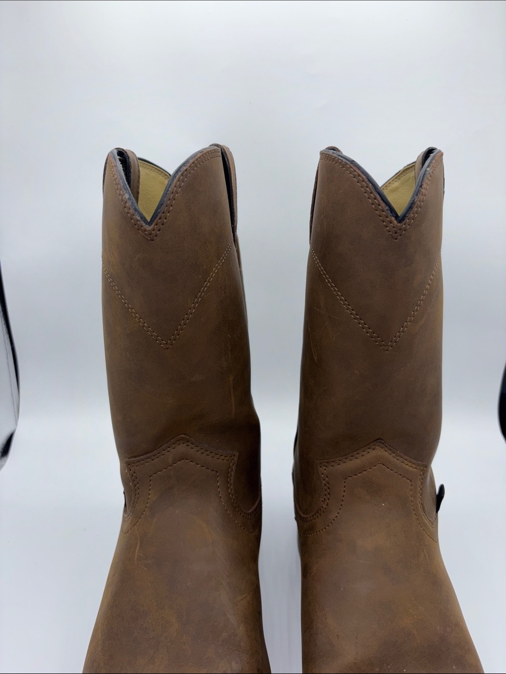 Justin Boots Men's Brown Pull-On Western Work Boots - Picture 4 of 15